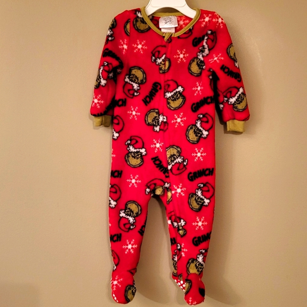 The Grinch plush zip up footie/sleeper